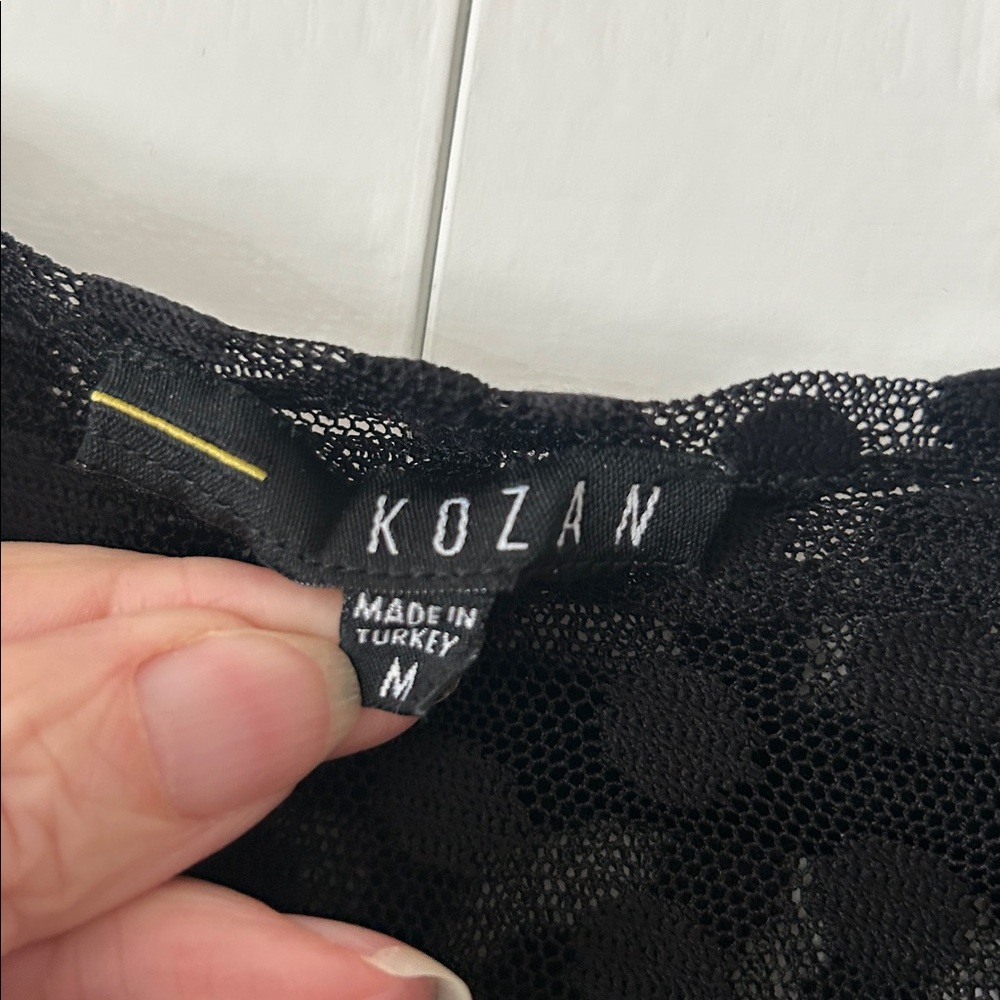 Kozan Sheer Polka Dot Mesh Top Size M - Picture 2 of 5